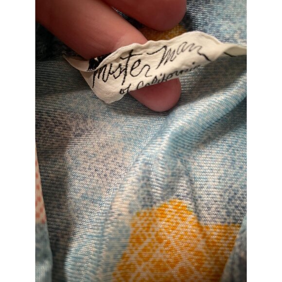 Vintage 70s Mens Mister Man Abstract Pattern Disco Acetate Nylon Button Down Shi - Picture 2 of 5